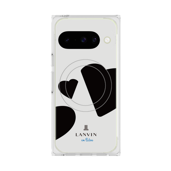 プレミアムスクエアケース with Pixelsnap［ LANVIN en Bleu Hearts Black - ランバン ハート ブラック ］