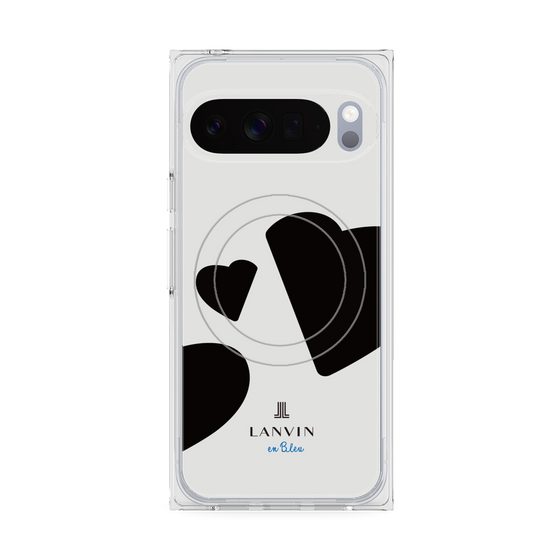 プレミアムスクエアケース with Pixelsnap［ LANVIN en Bleu Hearts Black - ランバン ハート ブラック ］