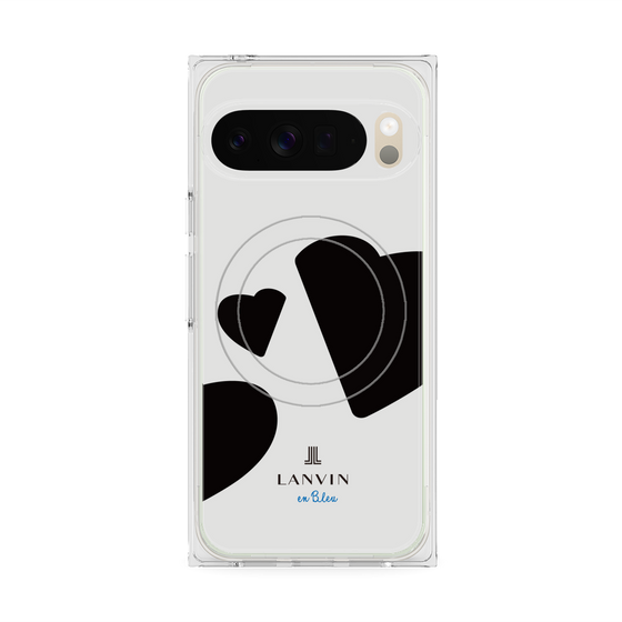 プレミアムスクエアケース with Pixelsnap［ LANVIN en Bleu Hearts Black - ランバン ハート ブラック ］
