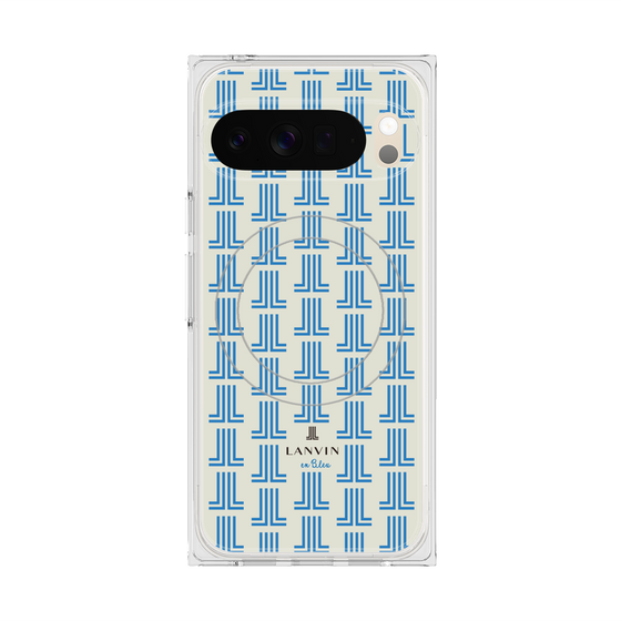 プレミアムスクエアケース with Pixelsnap［ LANVIN en Bleu Monogram Blue - ランバン ブルーモノグラム ］