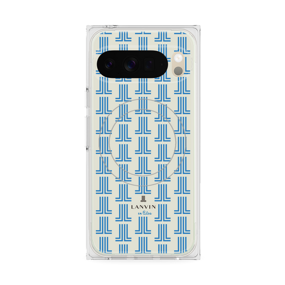プレミアムスクエアケース with Pixelsnap［ LANVIN en Bleu Monogram Blue - ランバン ブルーモノグラム ］