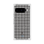 プレミアムスクエアケース with Pixelsnap［ Houndstooth Pattern Black with LANVIN en Bleu logo- ランバン 千鳥格子柄 ブラック ］