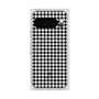 プレミアムスクエアケース with Pixelsnap［ Houndstooth Pattern Black with LANVIN en Bleu logo- ランバン 千鳥格子柄 ブラック ］