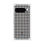 プレミアムスクエアケース with Pixelsnap［ Houndstooth Pattern Black with LANVIN en Bleu logo- ランバン 千鳥格子柄 ブラック ］