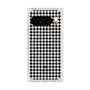 プレミアムスクエアケース with Pixelsnap［ Houndstooth Pattern Black with LANVIN en Bleu logo- ランバン 千鳥格子柄 ブラック ］