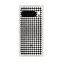 プレミアムスクエアケース with Pixelsnap［ Houndstooth Pattern Black with LANVIN en Bleu logo- ランバン 千鳥格子柄 ブラック ］