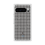 プレミアムスクエアケース with Pixelsnap［ Houndstooth Pattern Black with LANVIN en Bleu logo- ランバン 千鳥格子柄 ブラック ］