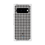 プレミアムスクエアケース with Pixelsnap［ Houndstooth Pattern Black with LANVIN en Bleu logo- ランバン 千鳥格子柄 ブラック ］