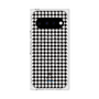 プレミアムスクエアケース with Pixelsnap［ Houndstooth Pattern Black with LANVIN en Bleu logo- ランバン 千鳥格子柄 ブラック ］