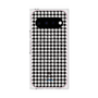 プレミアムスクエアケース with Pixelsnap［ Houndstooth Pattern Black with LANVIN en Bleu logo- ランバン 千鳥格子柄 ブラック ］