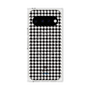 プレミアムスクエアケース with Pixelsnap［ Houndstooth Pattern Black with LANVIN en Bleu logo- ランバン 千鳥格子柄 ブラック ］