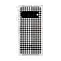 プレミアムスクエアケース with Pixelsnap［ Houndstooth Pattern Black with LANVIN en Bleu logo- ランバン 千鳥格子柄 ブラック ］