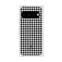 プレミアムスクエアケース with Pixelsnap［ Houndstooth Pattern Black with LANVIN en Bleu logo- ランバン 千鳥格子柄 ブラック ］