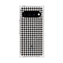 プレミアムスクエアケース with Pixelsnap［ Houndstooth Pattern Black with LANVIN en Bleu logo- ランバン 千鳥格子柄 ブラック ］
