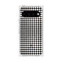 プレミアムスクエアケース with Pixelsnap［ Houndstooth Pattern Black with LANVIN en Bleu logo- ランバン 千鳥格子柄 ブラック ］