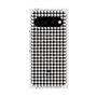 プレミアムスクエアケース with Pixelsnap［ Houndstooth Pattern Black with LANVIN en Bleu logo- ランバン 千鳥格子柄 ブラック ］