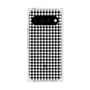プレミアムスクエアケース with Pixelsnap［ Houndstooth Pattern Black with LANVIN en Bleu logo- ランバン 千鳥格子柄 ブラック ］