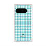 プレミアムスクエアケース with Pixelsnap［ Houndstooth Pattern Blue with LANVIN en Bleu logo- ランバン 千鳥格子柄 ブルー ］