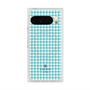 プレミアムスクエアケース with Pixelsnap［ Houndstooth Pattern Blue with LANVIN en Bleu logo- ランバン 千鳥格子柄 ブルー ］