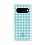 プレミアムスクエアケース with Pixelsnap［ Houndstooth Pattern Blue with LANVIN en Bleu logo- ランバン 千鳥格子柄 ブルー ］