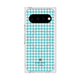 プレミアムスクエアケース with Pixelsnap［ Houndstooth Pattern Blue with LANVIN en Bleu logo- ランバン 千鳥格子柄 ブルー ］
