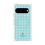 プレミアムスクエアケース with Pixelsnap［ Houndstooth Pattern Blue with LANVIN en Bleu logo- ランバン 千鳥格子柄 ブルー ］