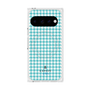 プレミアムスクエアケース with Pixelsnap［ Houndstooth Pattern Blue with LANVIN en Bleu logo- ランバン 千鳥格子柄 ブルー ］