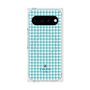 プレミアムスクエアケース with Pixelsnap［ Houndstooth Pattern Blue with LANVIN en Bleu logo- ランバン 千鳥格子柄 ブルー ］