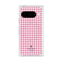 プレミアムスクエアケース with Pixelsnap［ Houndstooth Pattern Pink with LANVIN en Bleu logo- ランバン 千鳥格子柄 ピンク ］