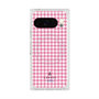 プレミアムスクエアケース with Pixelsnap［ Houndstooth Pattern Pink with LANVIN en Bleu logo- ランバン 千鳥格子柄 ピンク ］