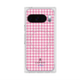 プレミアムスクエアケース with Pixelsnap［ Houndstooth Pattern Pink with LANVIN en Bleu logo- ランバン 千鳥格子柄 ピンク ］
