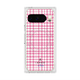 プレミアムスクエアケース with Pixelsnap［ Houndstooth Pattern Pink with LANVIN en Bleu logo- ランバン 千鳥格子柄 ピンク ］