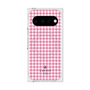プレミアムスクエアケース with Pixelsnap［ Houndstooth Pattern Pink with LANVIN en Bleu logo- ランバン 千鳥格子柄 ピンク ］