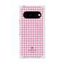 プレミアムスクエアケース with Pixelsnap［ Houndstooth Pattern Pink with LANVIN en Bleu logo- ランバン 千鳥格子柄 ピンク ］