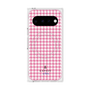 プレミアムスクエアケース with Pixelsnap［ Houndstooth Pattern Pink with LANVIN en Bleu logo- ランバン 千鳥格子柄 ピンク ］