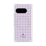 プレミアムスクエアケース with Pixelsnap［ Houndstooth Pattern Purple -with LANVIN en Bleu logo ランバン 千鳥格子柄 パープル ］