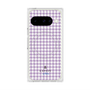 プレミアムスクエアケース with Pixelsnap［ Houndstooth Pattern Purple -with LANVIN en Bleu logo ランバン 千鳥格子柄 パープル ］