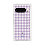 プレミアムスクエアケース with Pixelsnap［ Houndstooth Pattern Purple -with LANVIN en Bleu logo ランバン 千鳥格子柄 パープル ］