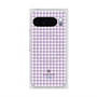 プレミアムスクエアケース with Pixelsnap［ Houndstooth Pattern Purple -with LANVIN en Bleu logo ランバン 千鳥格子柄 パープル ］