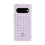 プレミアムスクエアケース with Pixelsnap［ Houndstooth Pattern Purple -with LANVIN en Bleu logo ランバン 千鳥格子柄 パープル ］