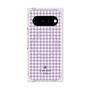プレミアムスクエアケース with Pixelsnap［ Houndstooth Pattern Purple -with LANVIN en Bleu logo ランバン 千鳥格子柄 パープル ］