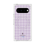 プレミアムスクエアケース with Pixelsnap［ Houndstooth Pattern Purple -with LANVIN en Bleu logo ランバン 千鳥格子柄 パープル ］