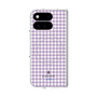 プレミアムスクエアケース with Pixelsnap［ Houndstooth Pattern Purple -with LANVIN en Bleu logo ランバン 千鳥格子柄 パープル ］