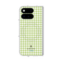 プレミアムスクエアケース with Pixelsnap［ Houndstooth Pattern Green with LANVIN en Bleu logo- ランバン 千鳥格子柄 グリーン ］