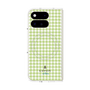 プレミアムスクエアケース with Pixelsnap［ Houndstooth Pattern Green with LANVIN en Bleu logo- ランバン 千鳥格子柄 グリーン ］