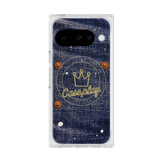 プレミアムスクエアケース with Pixelsnap［ Denim Used Jeans - デニム・ユーズド・ジーンズ ］