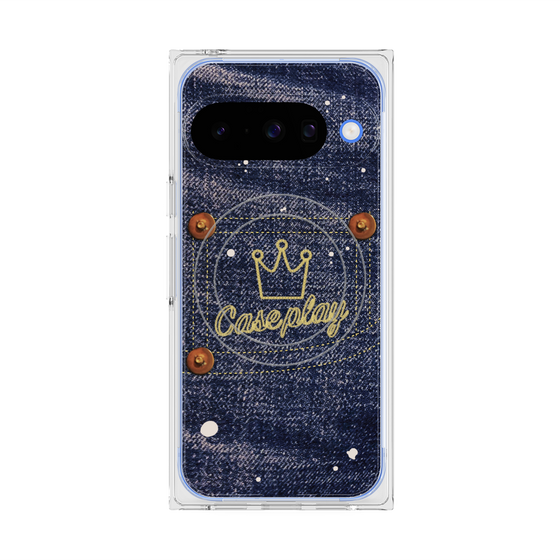プレミアムスクエアケース with Pixelsnap［ Denim Used Jeans - デニム・ユーズド・ジーンズ ］