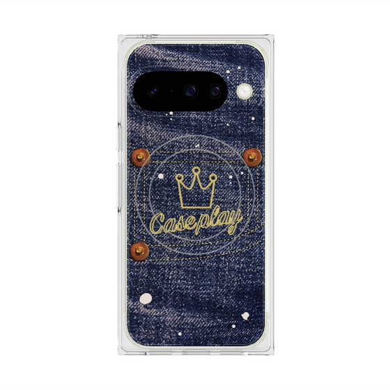 プレミアムスクエアケース with Pixelsnap［ Denim Used Jeans - デニム・ユーズド・ジーンズ ］