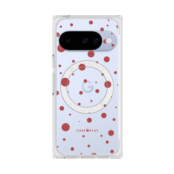 プレミアムスクエアケース with Pixelsnap［ Dippin dots Red - ディッピンドッツ レッド ］