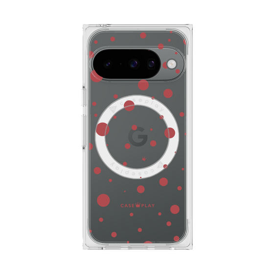 プレミアムスクエアケース with Pixelsnap［ Dippin dots Red - ディッピンドッツ レッド ］